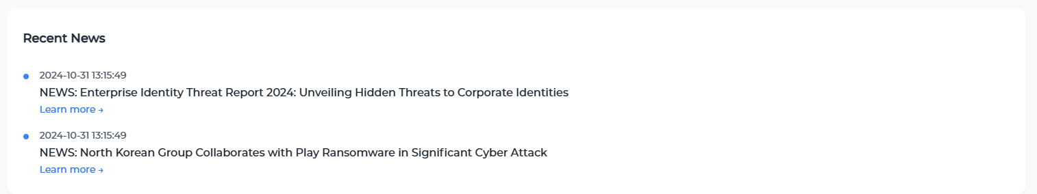 News dashboard