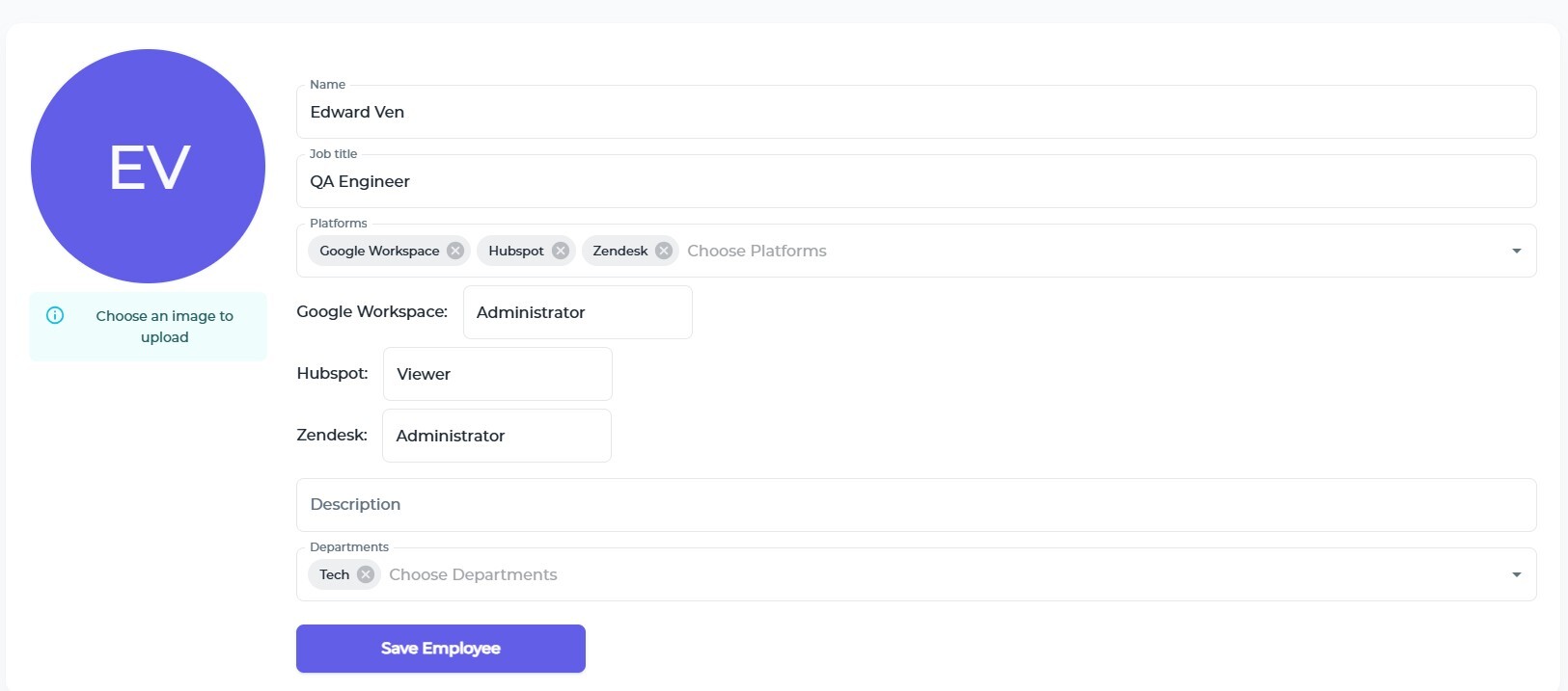 Permission screen