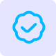A checkmark in a stylized circle icon